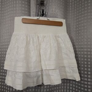 Alice + Olivia Cream Floral A-Line Skirt